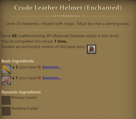 Crafting - Project Gorgon